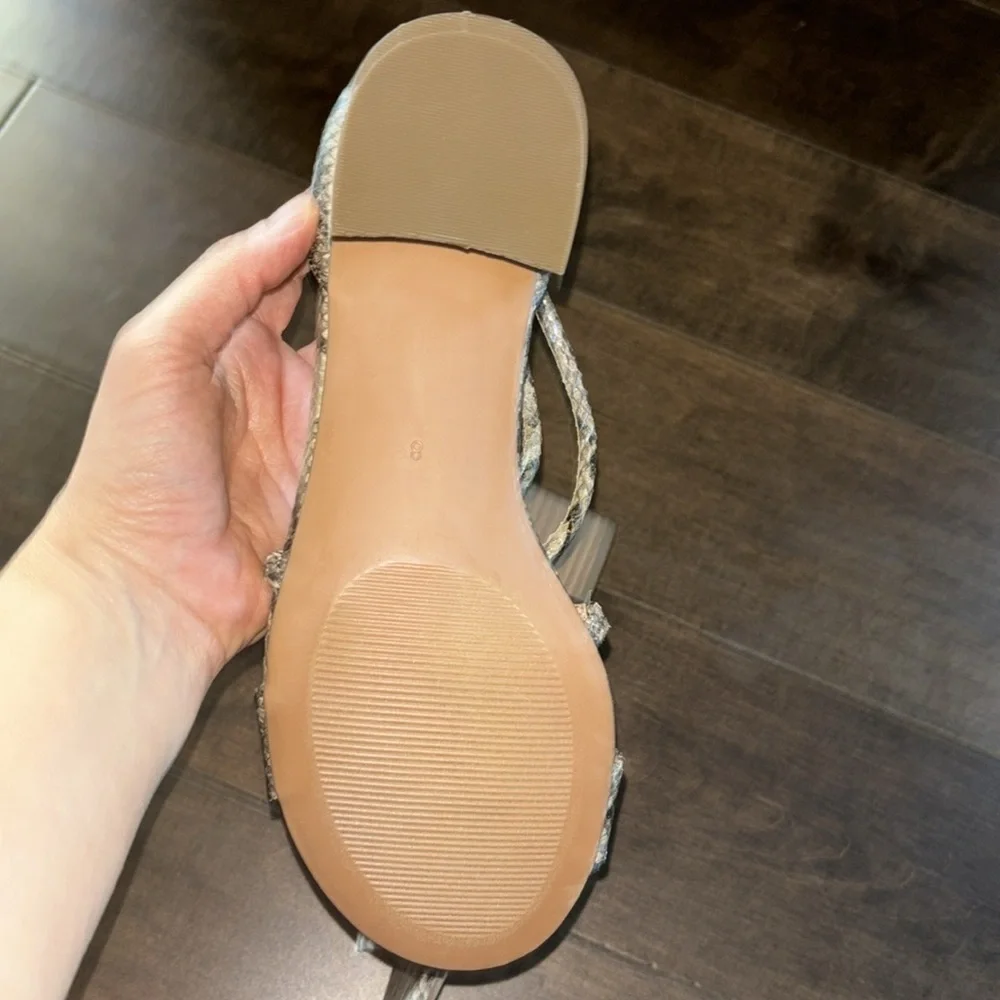Torrid Snakeskin Zipper Back Sandals